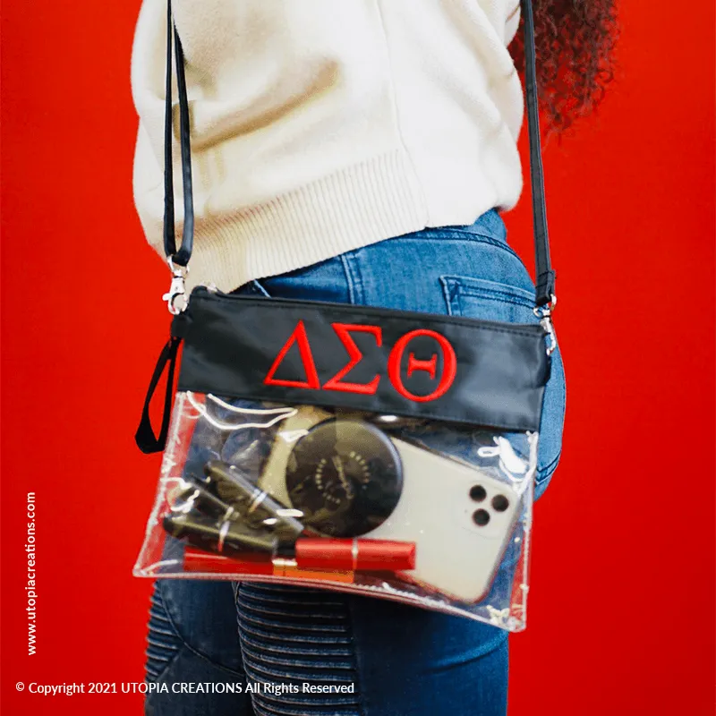 ΔΣΘ Stadium-Approved Clear Crossbody Bag