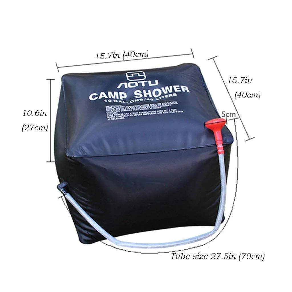 10 gallons/40L Solar Shower Bag Solar Heating Camping Shower Bag