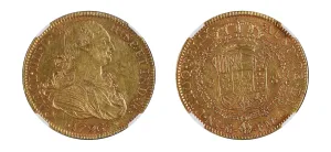 1796Mo-FM Gold 8 Escudos Charles IV NGC AU55