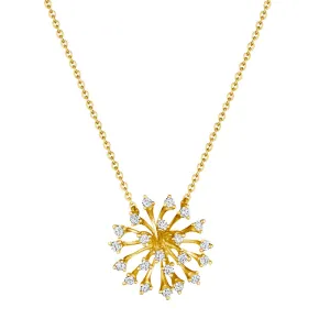 18k Luminus Yellow Gold Necklace With 0.34 Cts Vs-Gh Diamonds