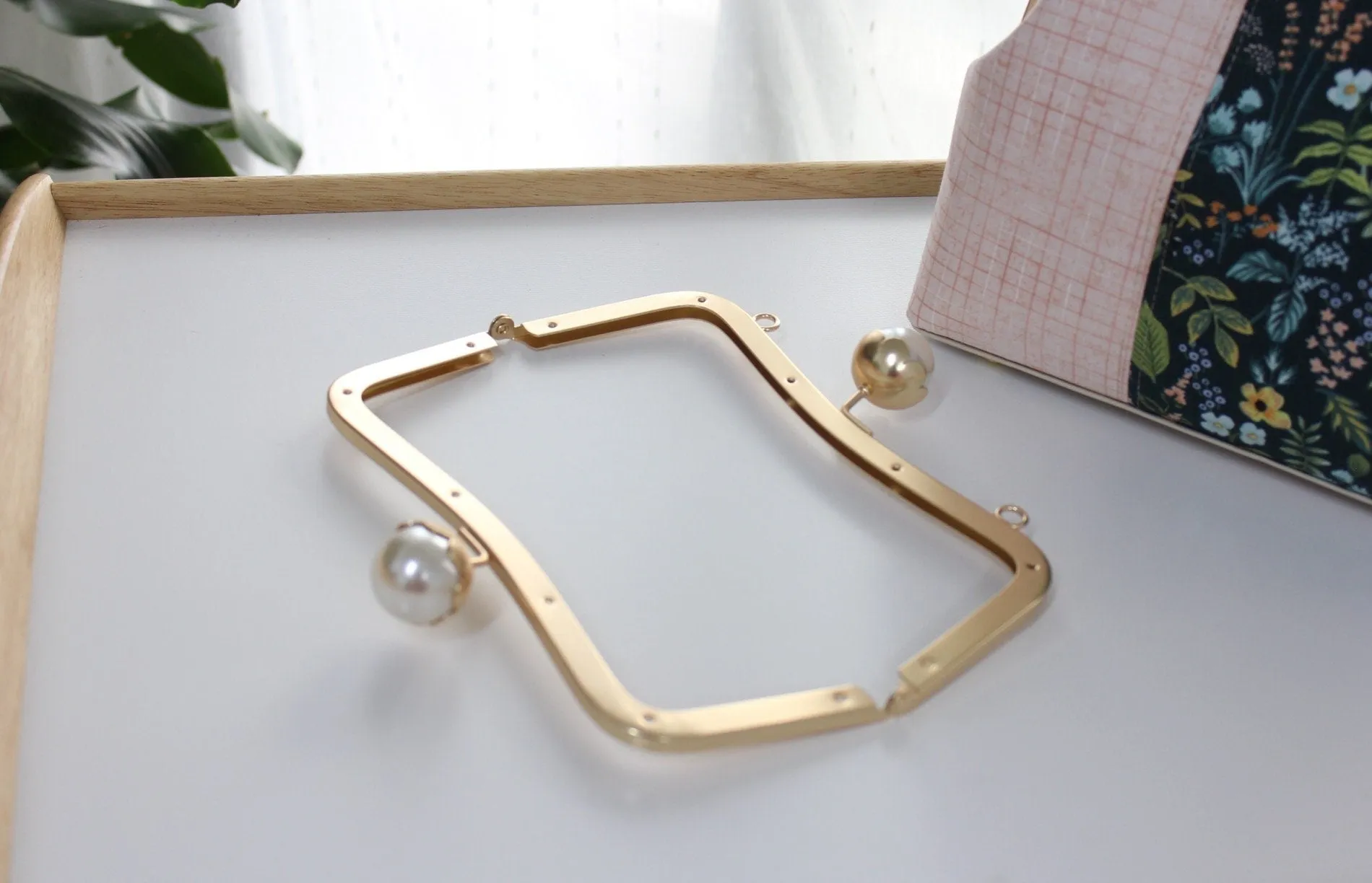 20cm (8") Matt Gold Metal Purse Frame Clutch Bag Purse Frame With Screws