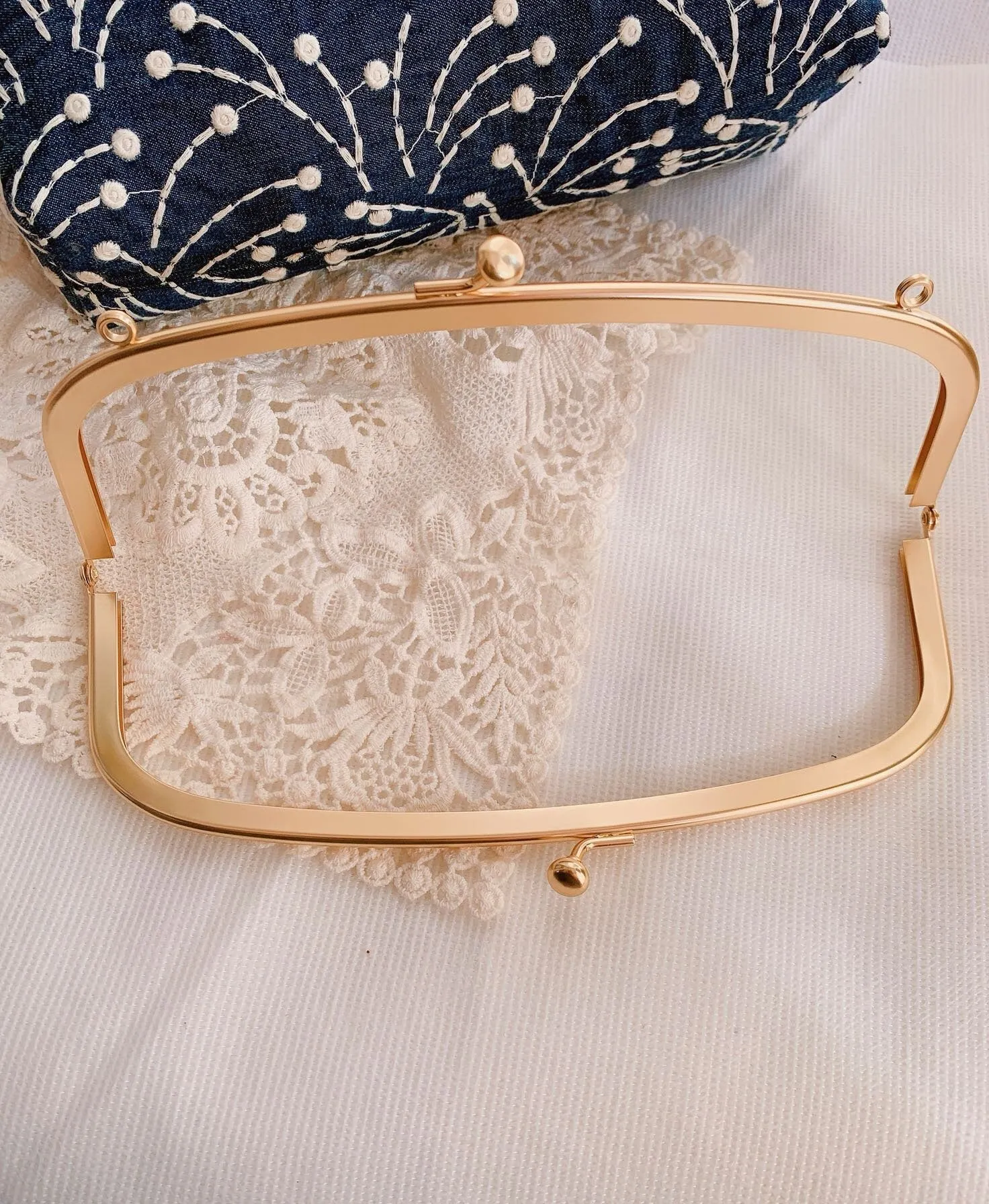 21cm (8") Matte Gold Purse Frame Handbag Wedding Bag Making 21x7.7cm