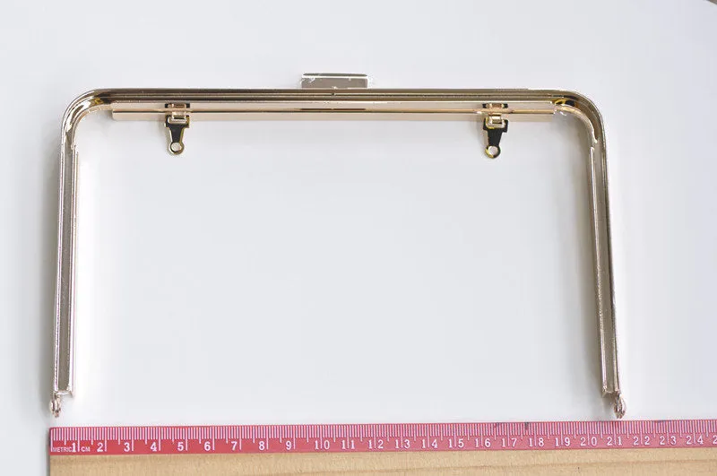 21cm x 12.5cm (8" x 5") Light Gold Purse Frame Clutch Bag Making Hanger Frame