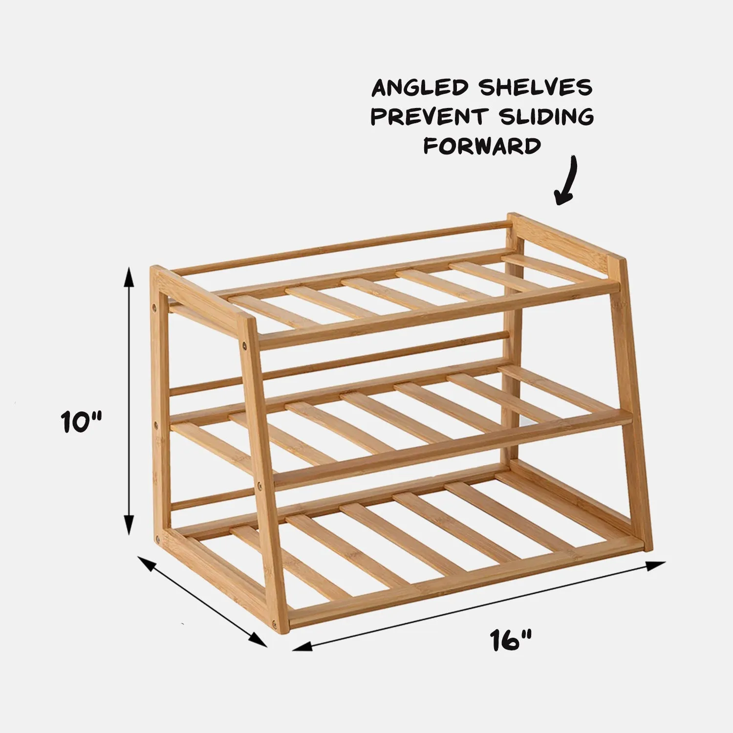 3-Tier Bamboo Water Bottle Organizer