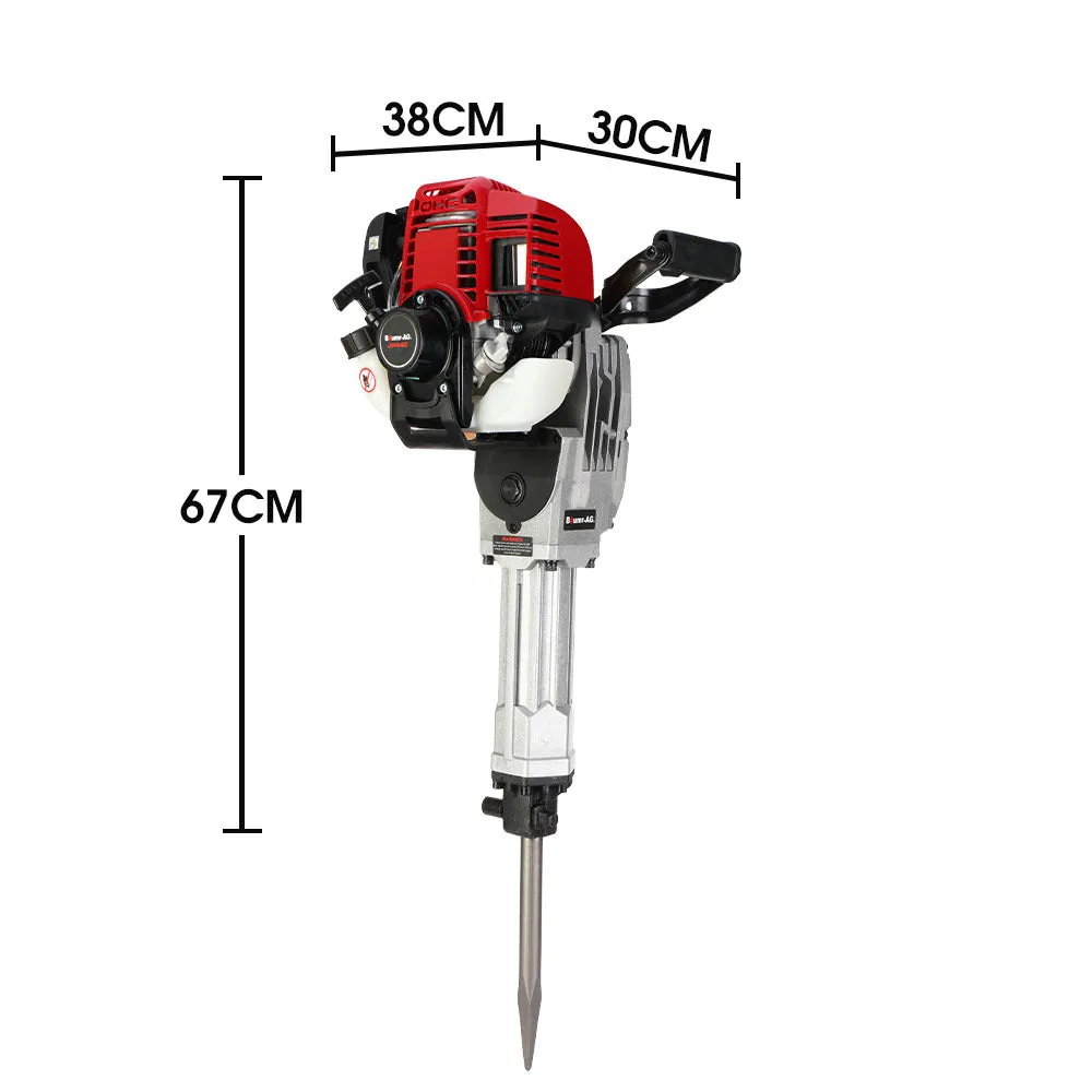 65J 4-Stroke Petrol Jackhammer, 40cc, 2 Chisels - Baumr-AG