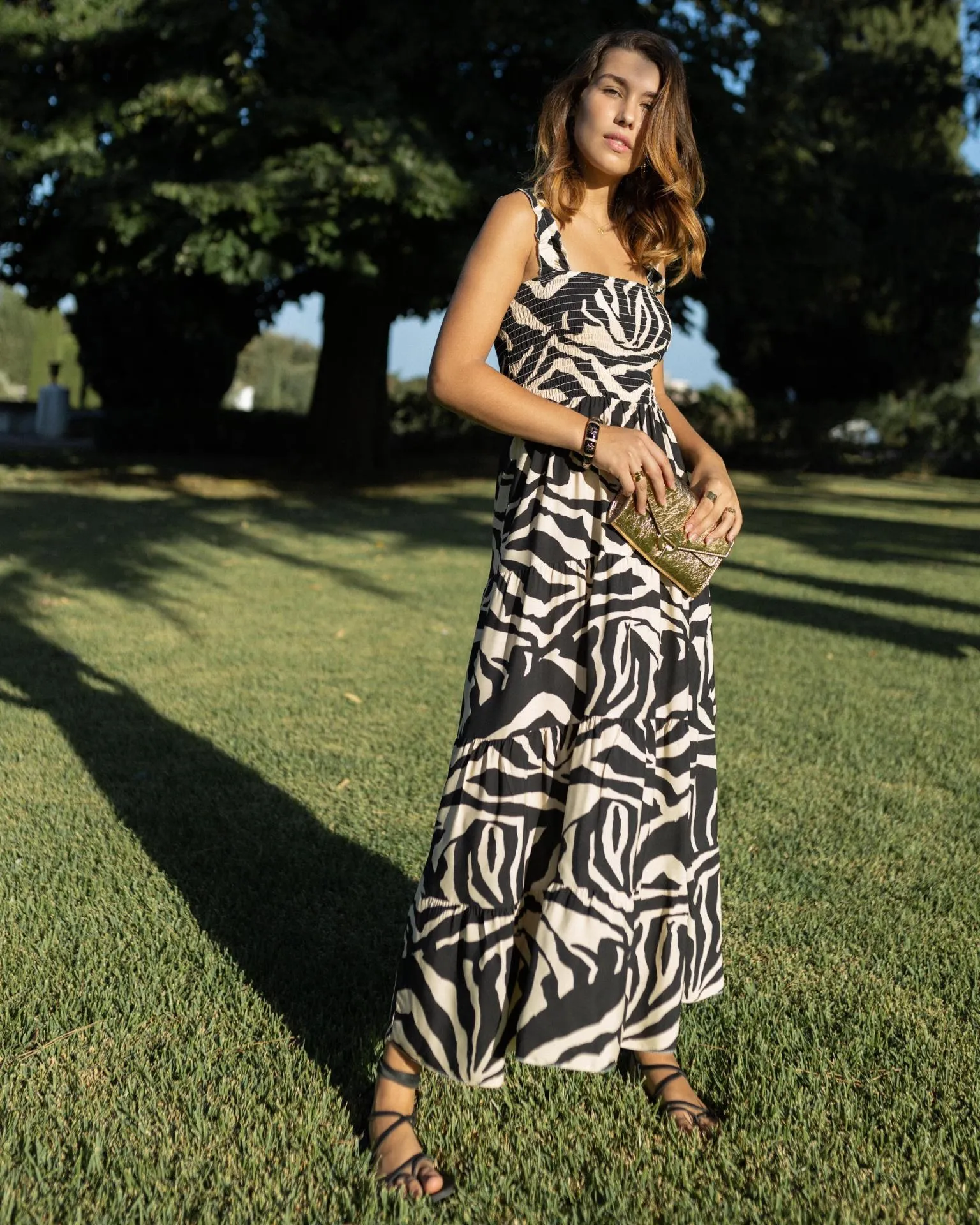 Abstract Bohemia Floral Printed Maxi Dress