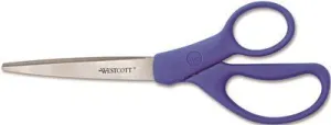 All Purpose Preferred Stainless Steel Scissors 8 Inch  Blue 2 Per Pack