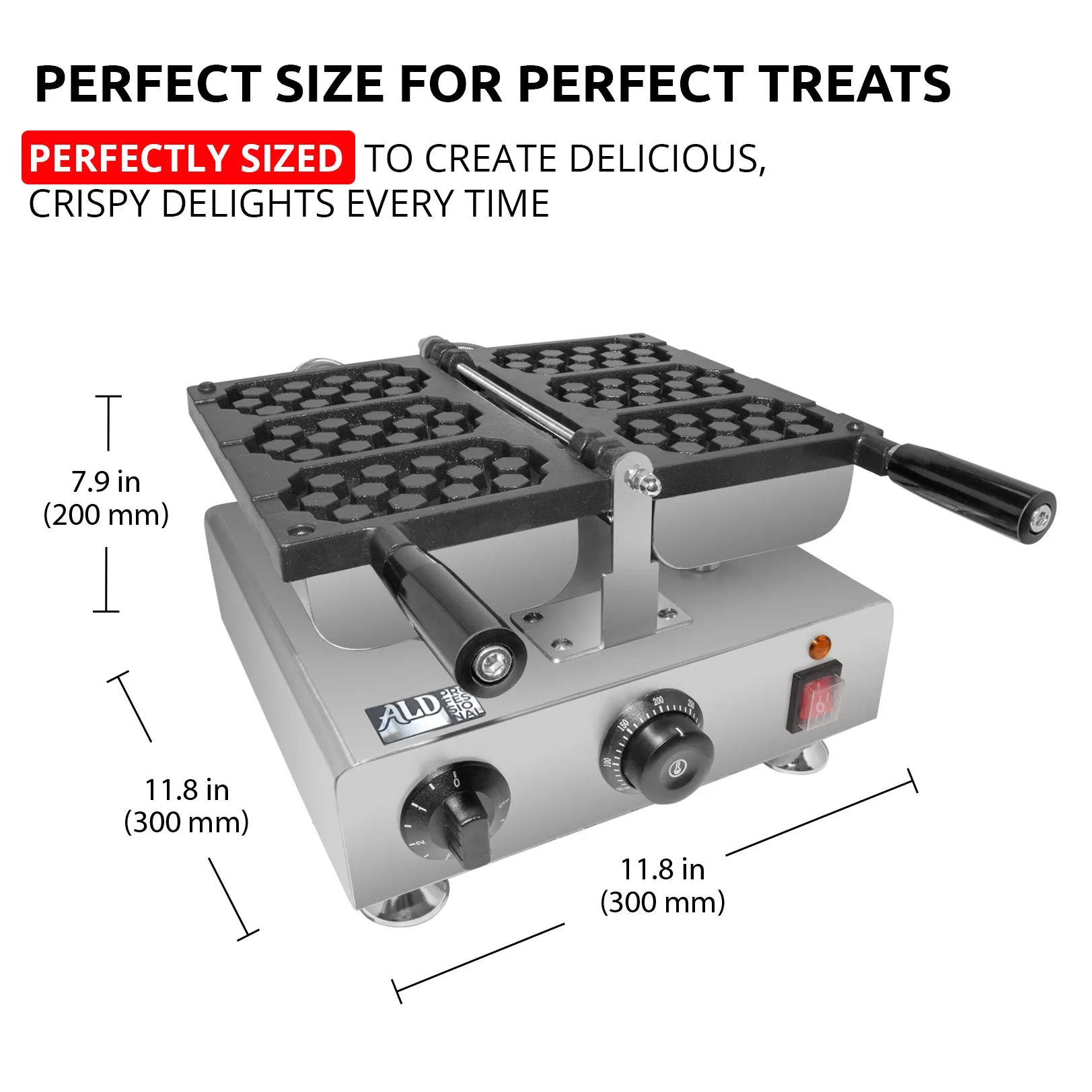 AP-444 Honeycomb Waffle Maker | 3 Waffles on a Stick | Stainless Steel