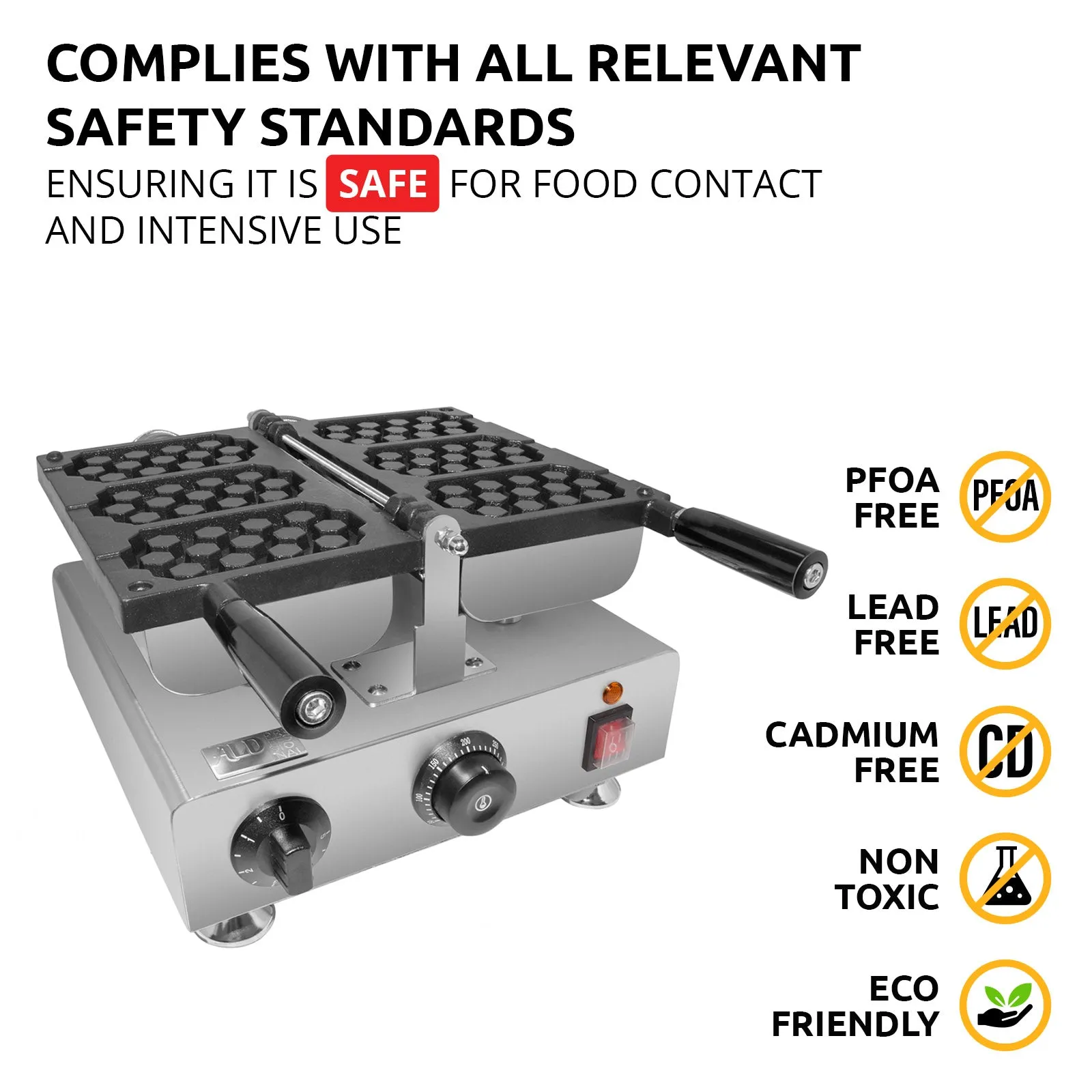 AP-444 Honeycomb Waffle Maker | 3 Waffles on a Stick | Stainless Steel