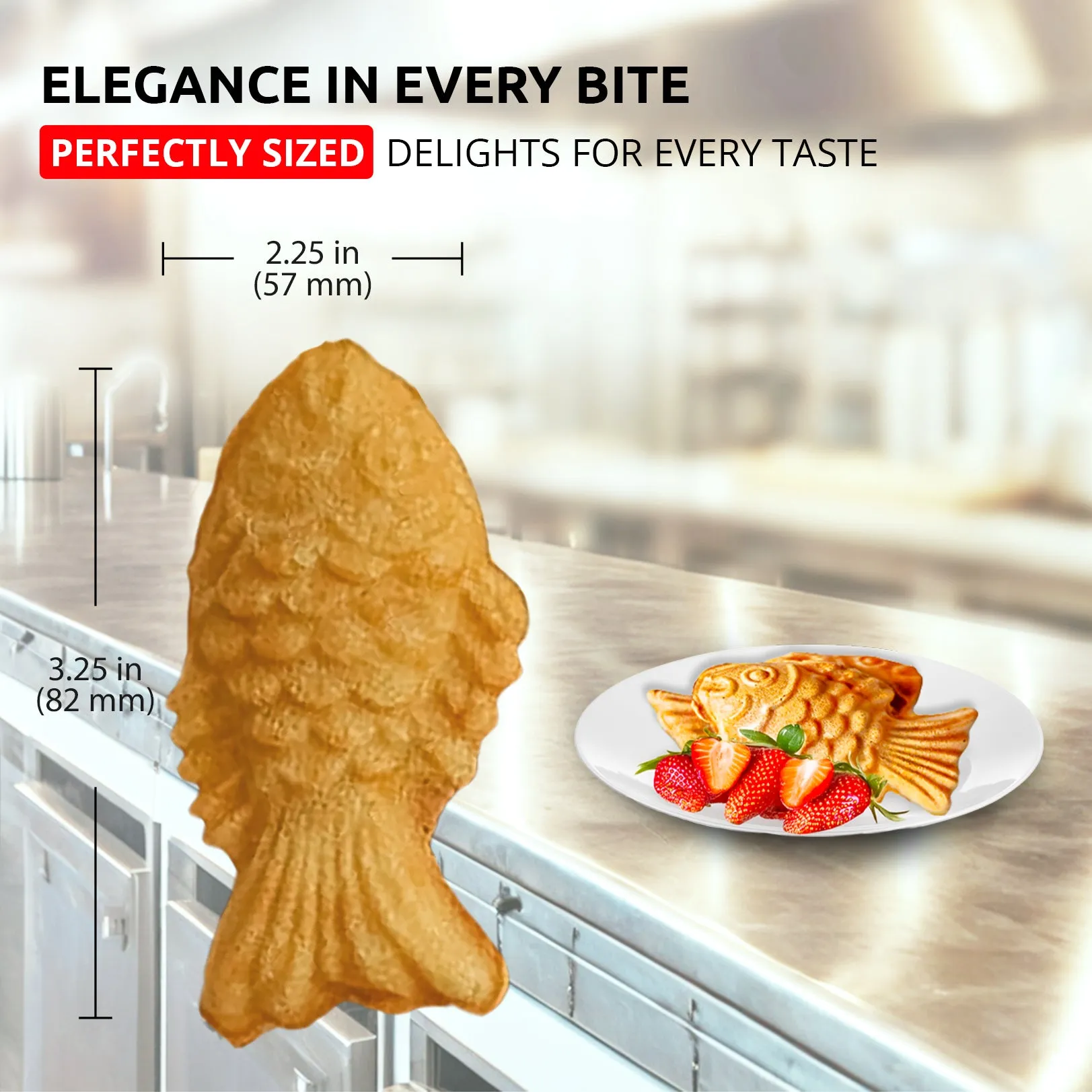 AP-536 Taiyaki Fish Waffle Maker | Fish Waffle Machine Professional | Stainless Steel | 6 Small Fish Shaped Waffles