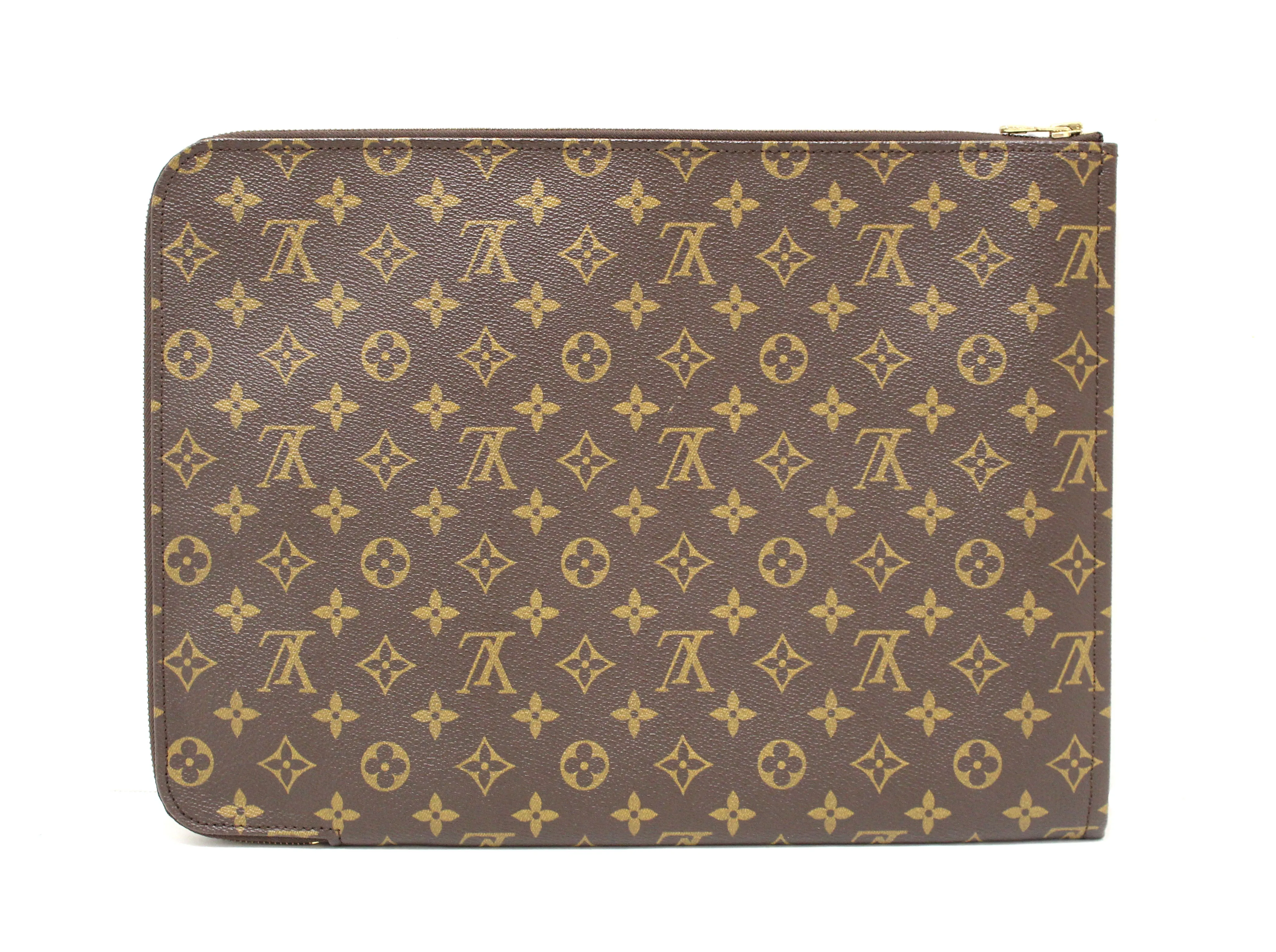 Authentic Louis Vuitton Classic Monogram Poche Folio Document Case