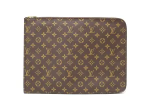 Authentic Louis Vuitton Classic Monogram Poche Folio Document Case