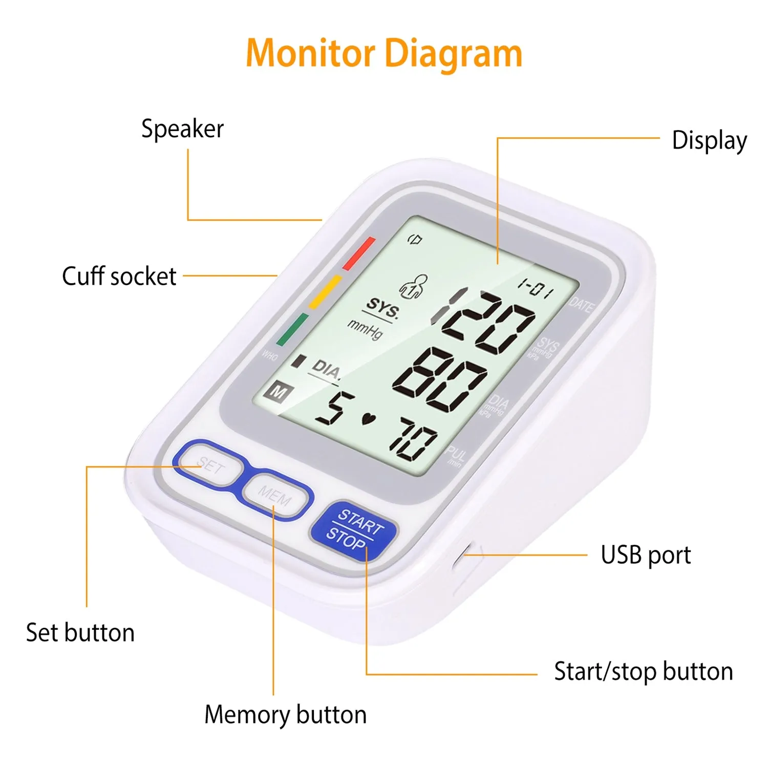 Automatic Arm Blood Pressure Monitor Digital