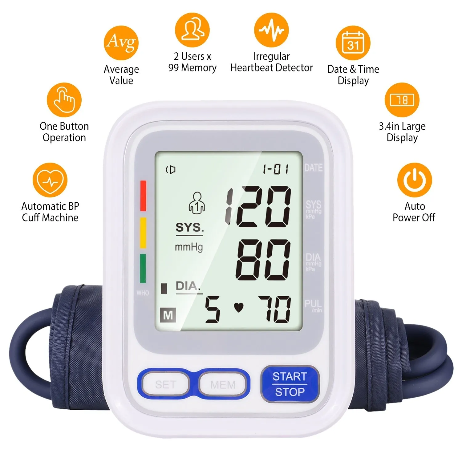 Automatic Arm Blood Pressure Monitor Digital