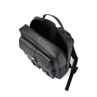 b. - BP016 Square Leather backpack - Black