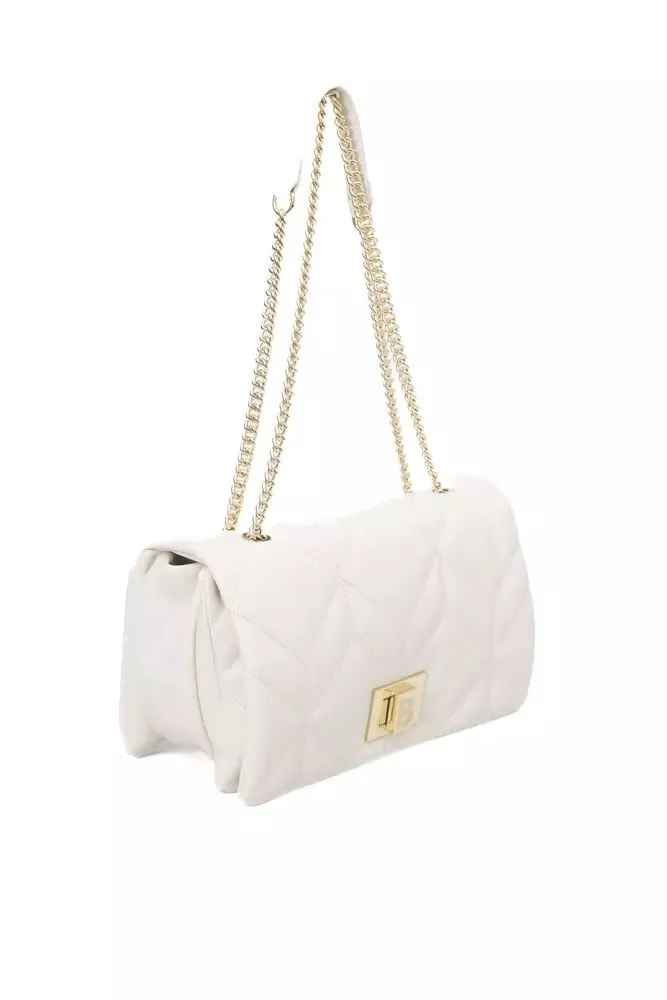 Beige Elegance Flap Shoulder Bag