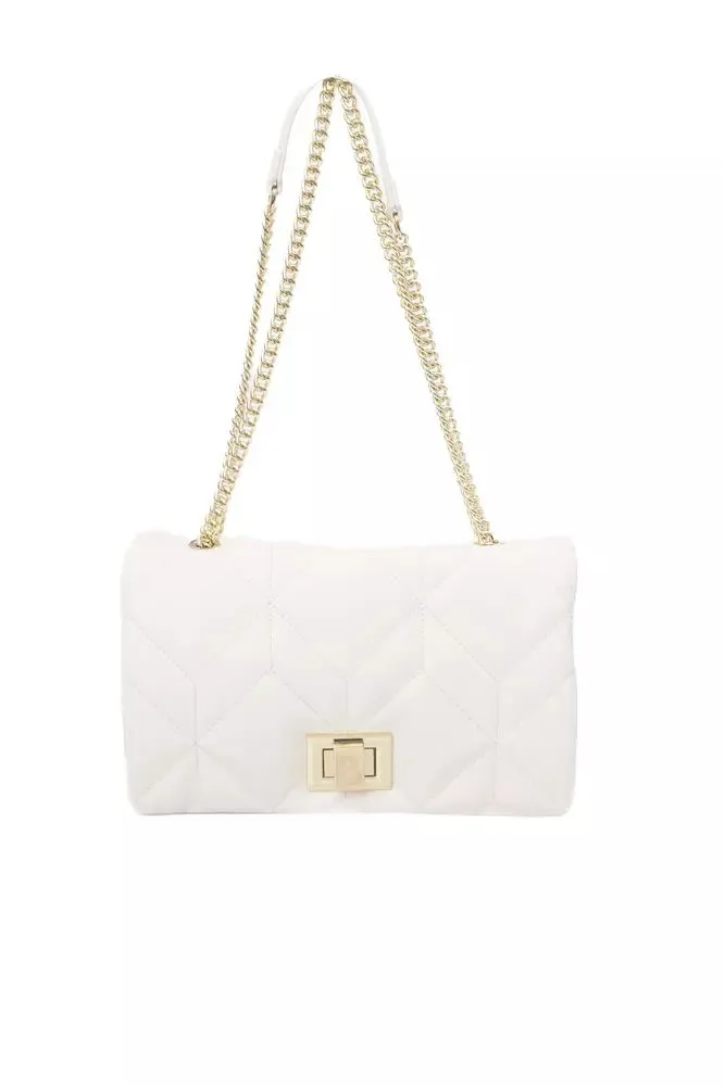 Beige Elegance Flap Shoulder Bag