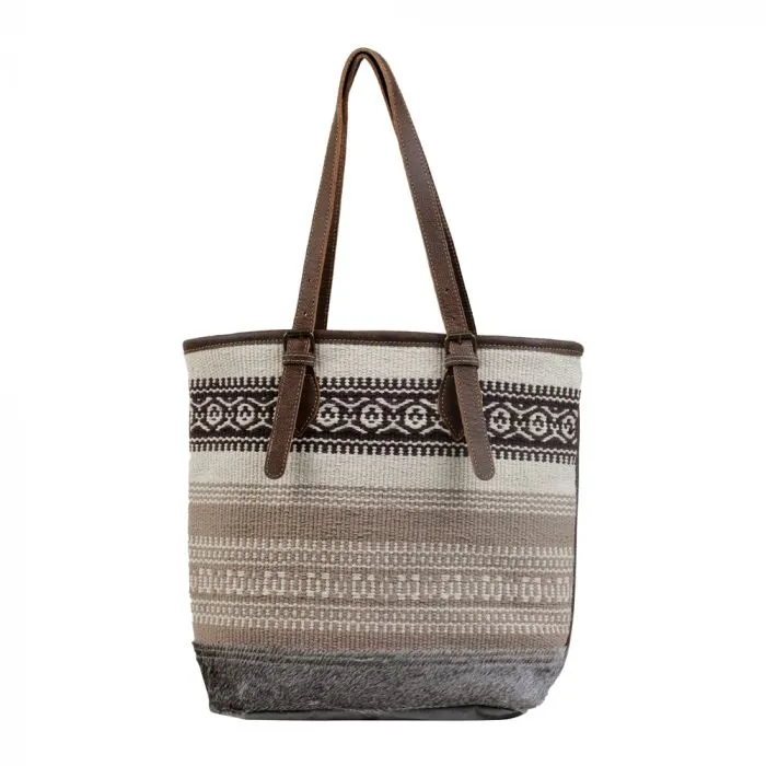 Beige Tribal Patterned Tote Bag