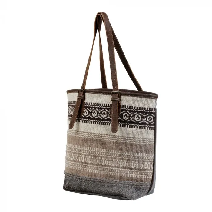 Beige Tribal Patterned Tote Bag