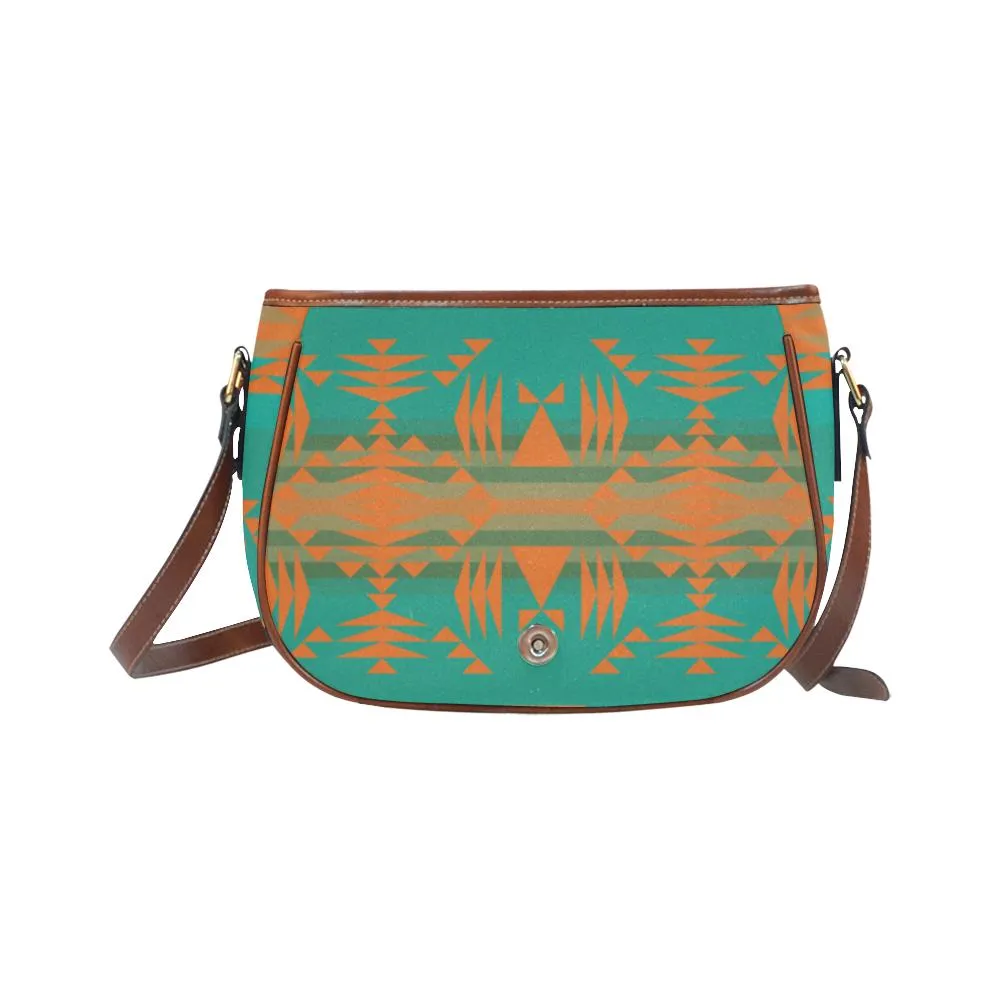 Between the Mountains Deep Lake Orange Saddle Bag/Small