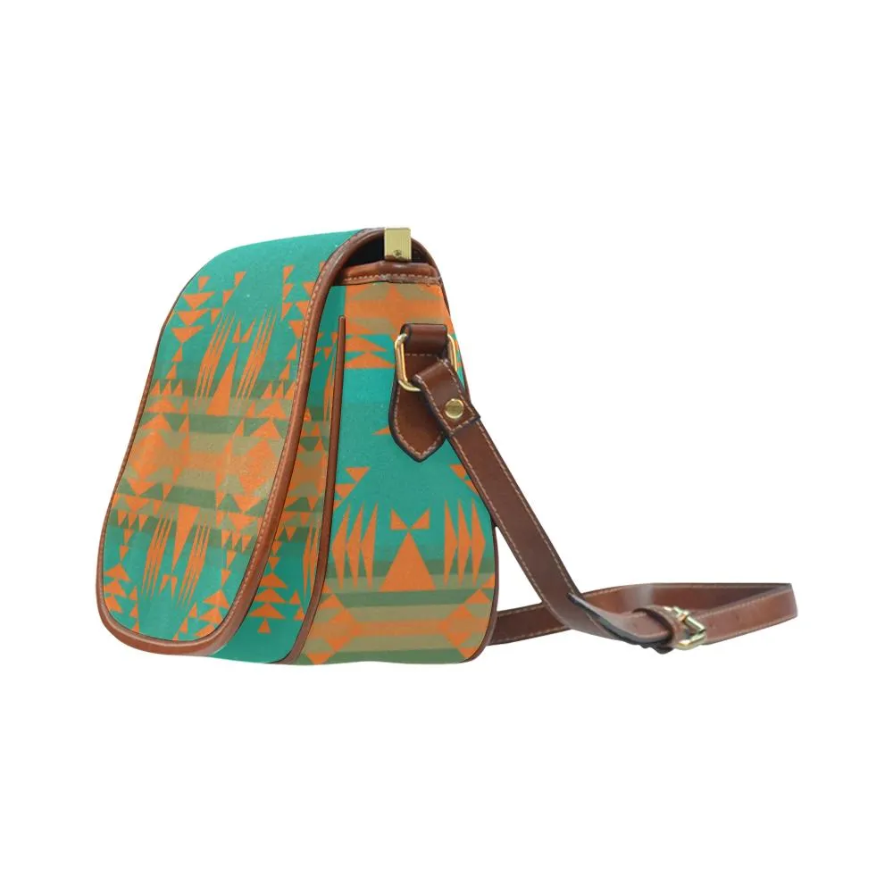 Between the Mountains Deep Lake Orange Saddle Bag/Small