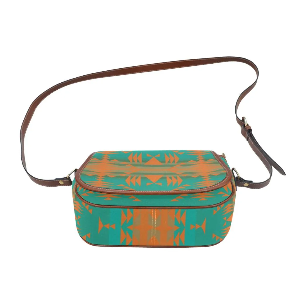 Between the Mountains Deep Lake Orange Saddle Bag/Small