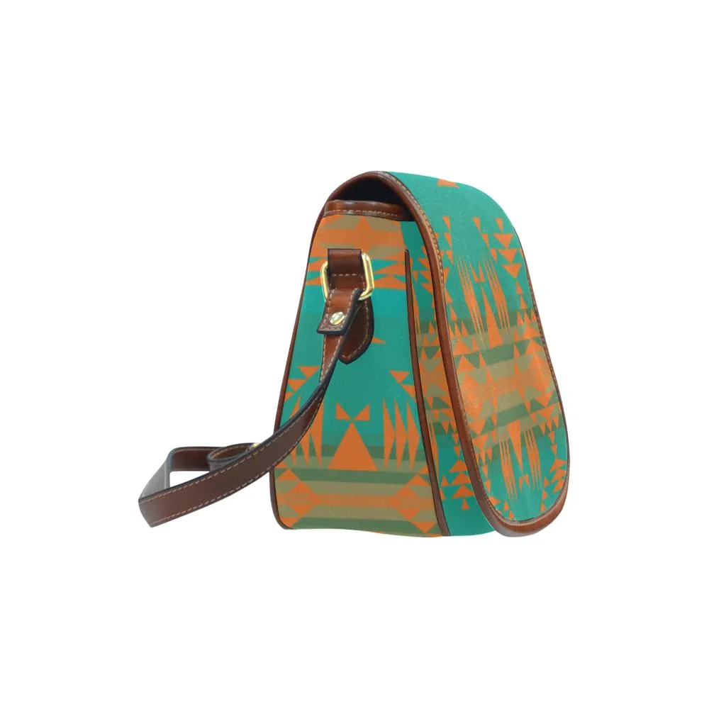 Between the Mountains Deep Lake Orange Saddle Bag/Small