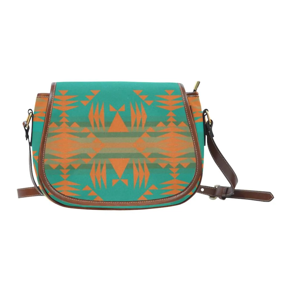 Between the Mountains Deep Lake Orange Saddle Bag/Small