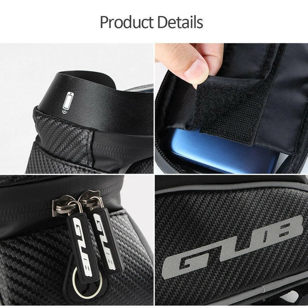 Bike Phone Front Frame Bag Waterproof Bicycle Top Tube Cycling Touchscreen Phone Mount Phone Case for 6.6 Inch Mobile Phones