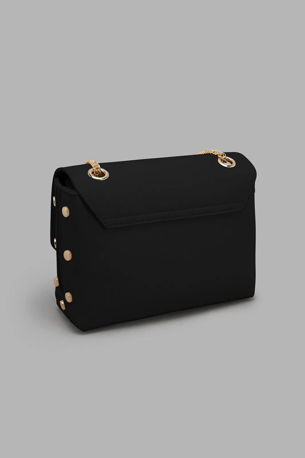 Black Clutch Bag With Lock