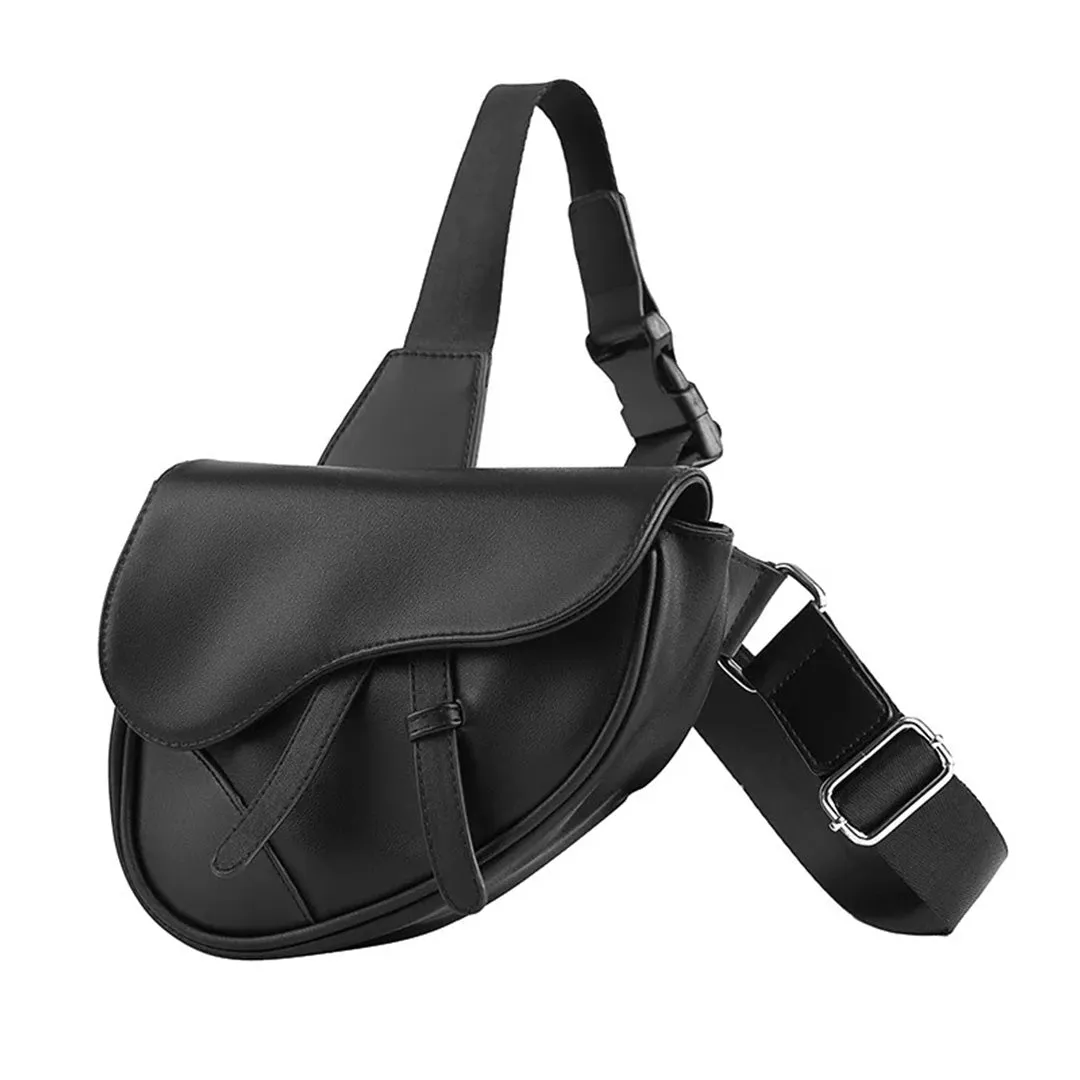 Black Crossbody Saddle Bag