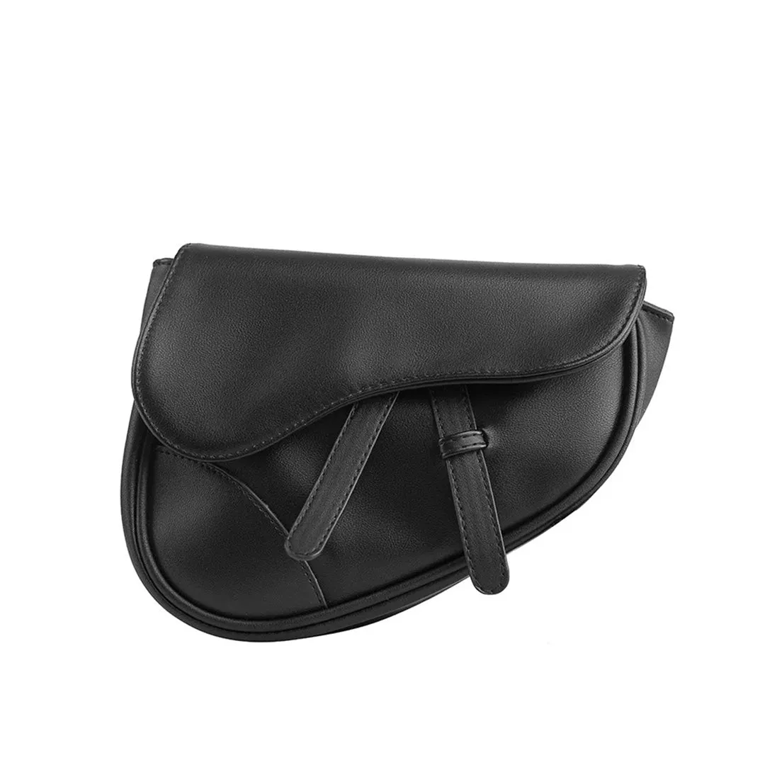 Black Crossbody Saddle Bag