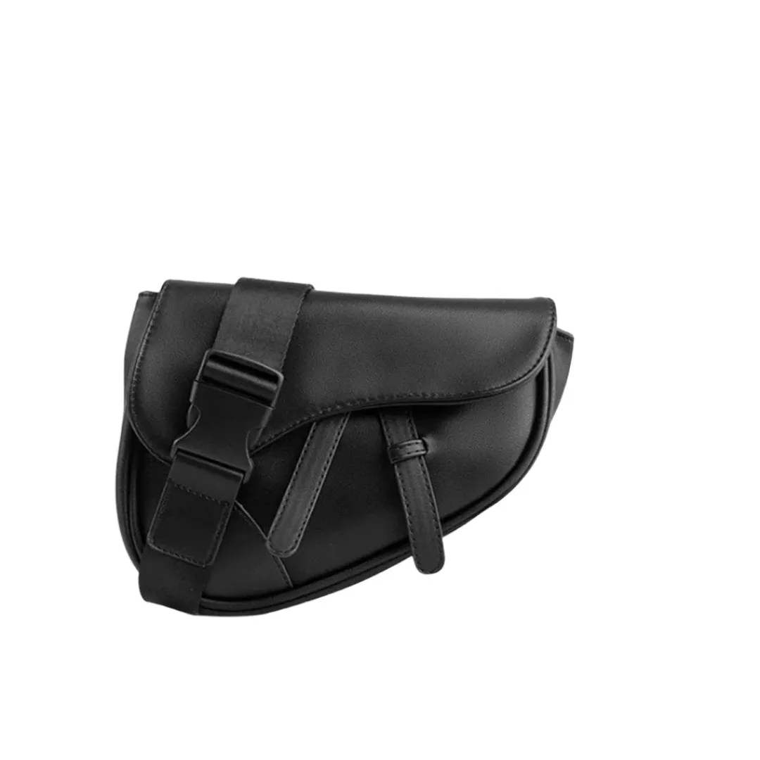 Black Crossbody Saddle Bag