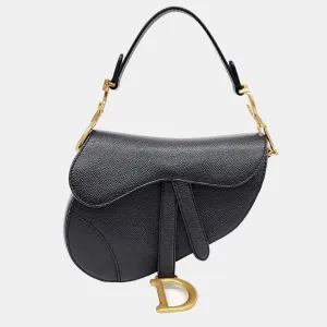 Black Leather Mini Saddle Bag