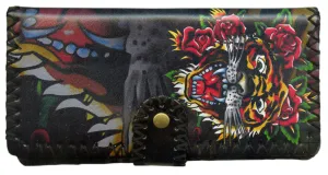 Black Stitched Tattoo Purse - Tiger