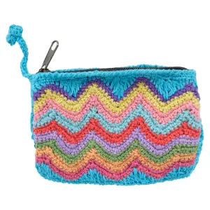 Blue Cotton Thread Coin Purse.