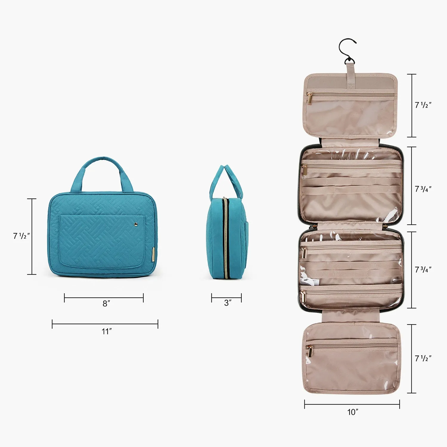 Bonchemin Teal The Space Saver Toiletry Bag