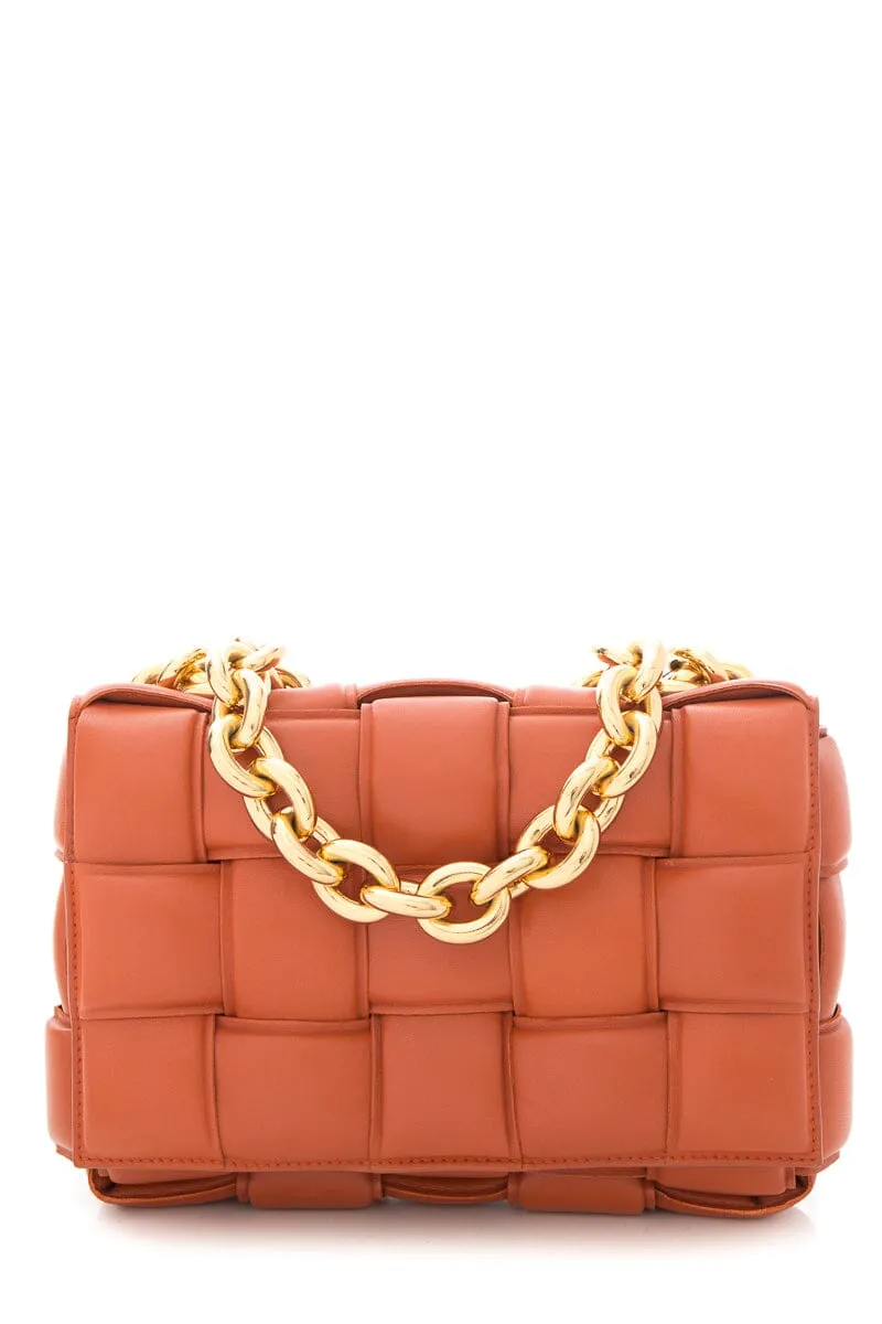 Bottega Veneta Orange Charlotte Padded Handbag