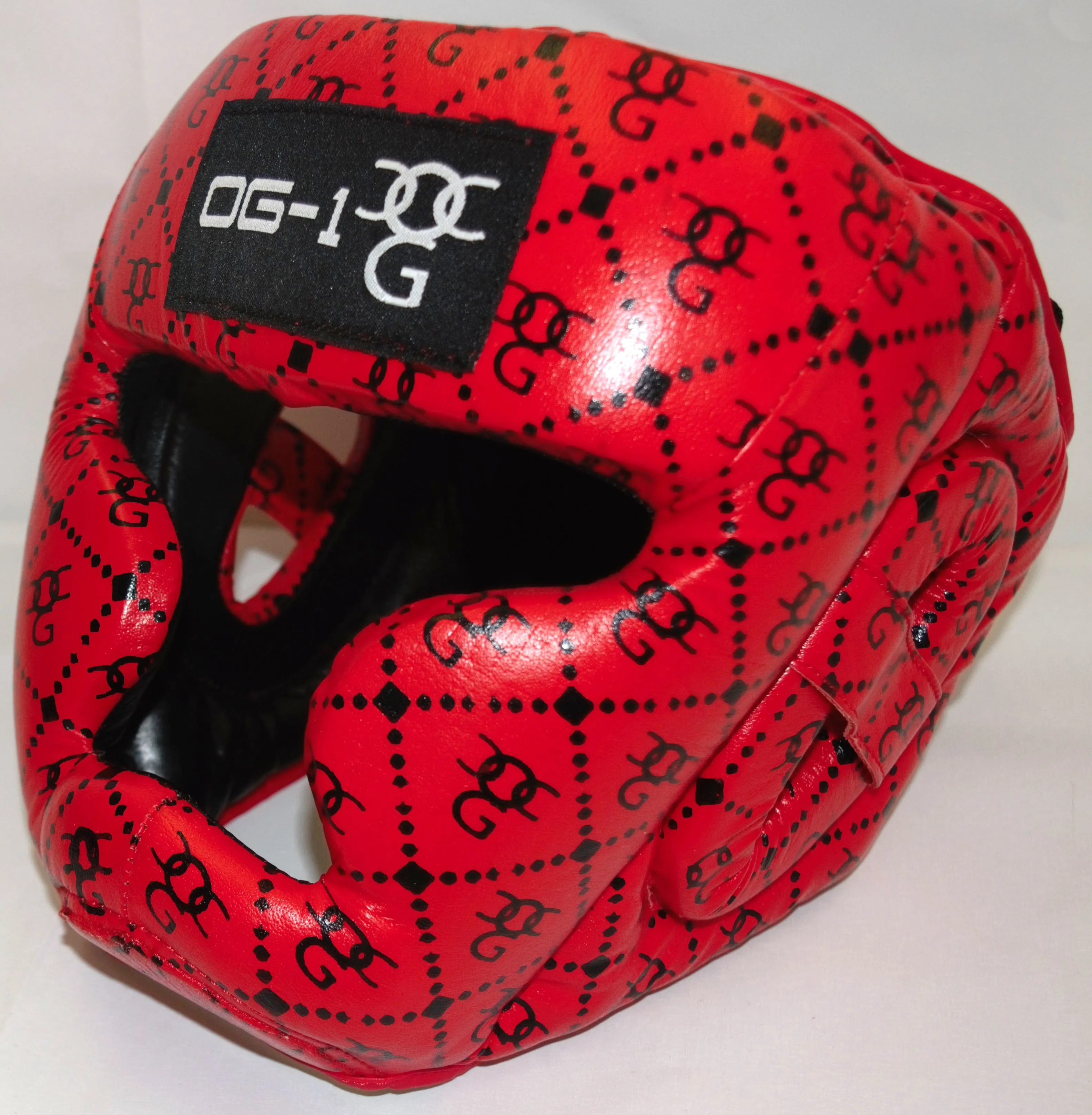 Boxing 'Designer Range' Red Leather Head Guard