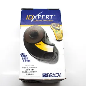 Brady 0.50" x 1.50" Black on White Nylon Cloth Label Cartridge X-162-499