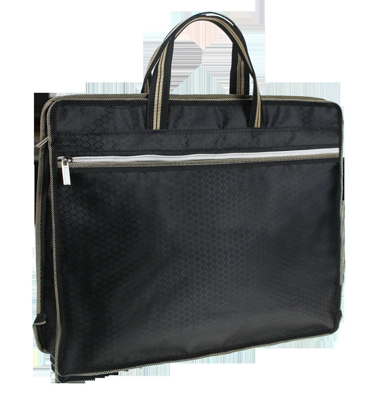 Briefcase Handbag with Striped Handle