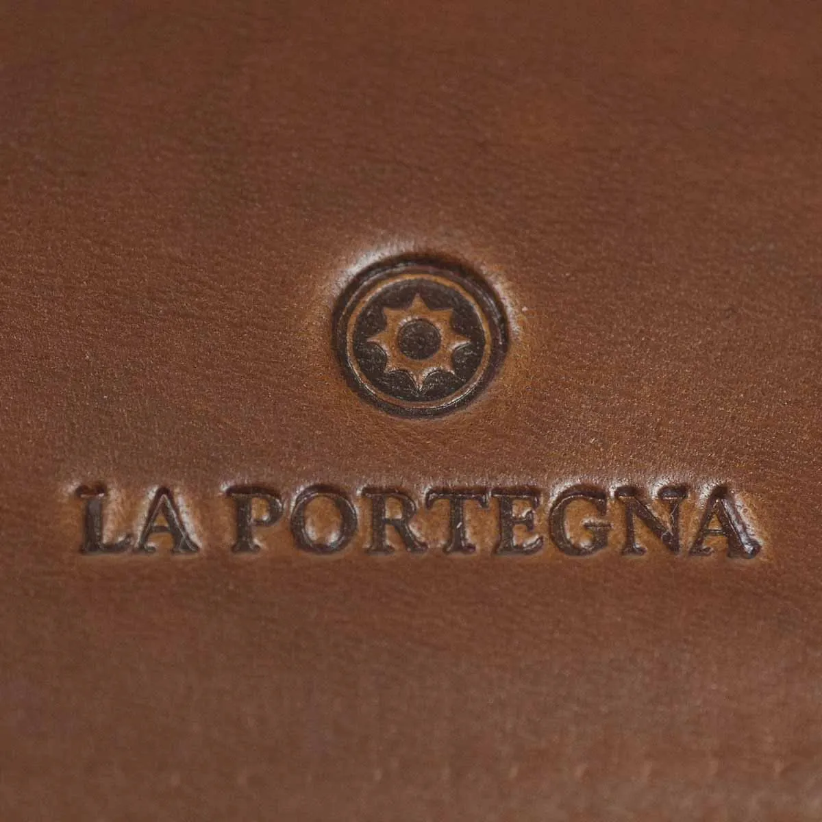 Brown leather portfolio with brown zipper