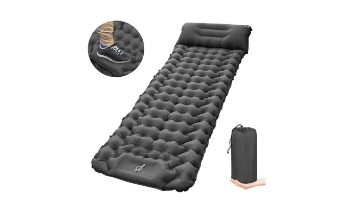 Camping Sleeping Pad With Pillow Built-in Pump