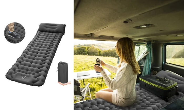 Camping Sleeping Pad With Pillow Built-in Pump