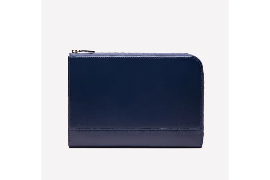 Capra Medium Zip Clutch - Marine Blue