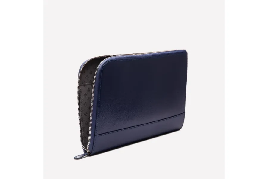 Capra Medium Zip Clutch - Marine Blue