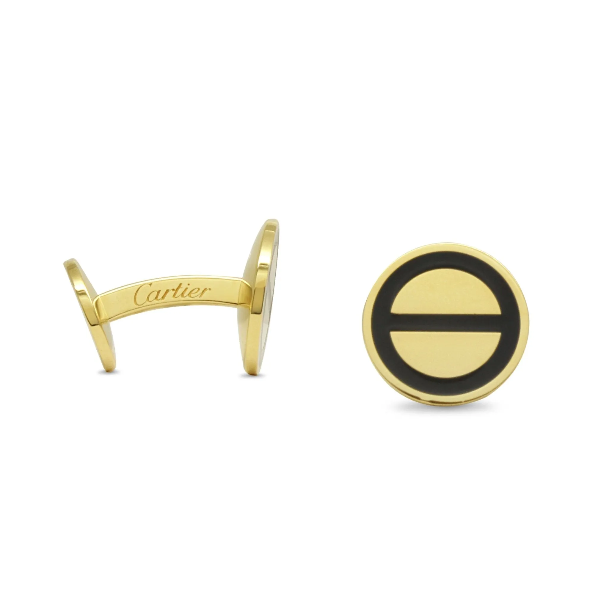 Cartier Love Cufflinks - 18ct Yellow Gold & Black Enamel