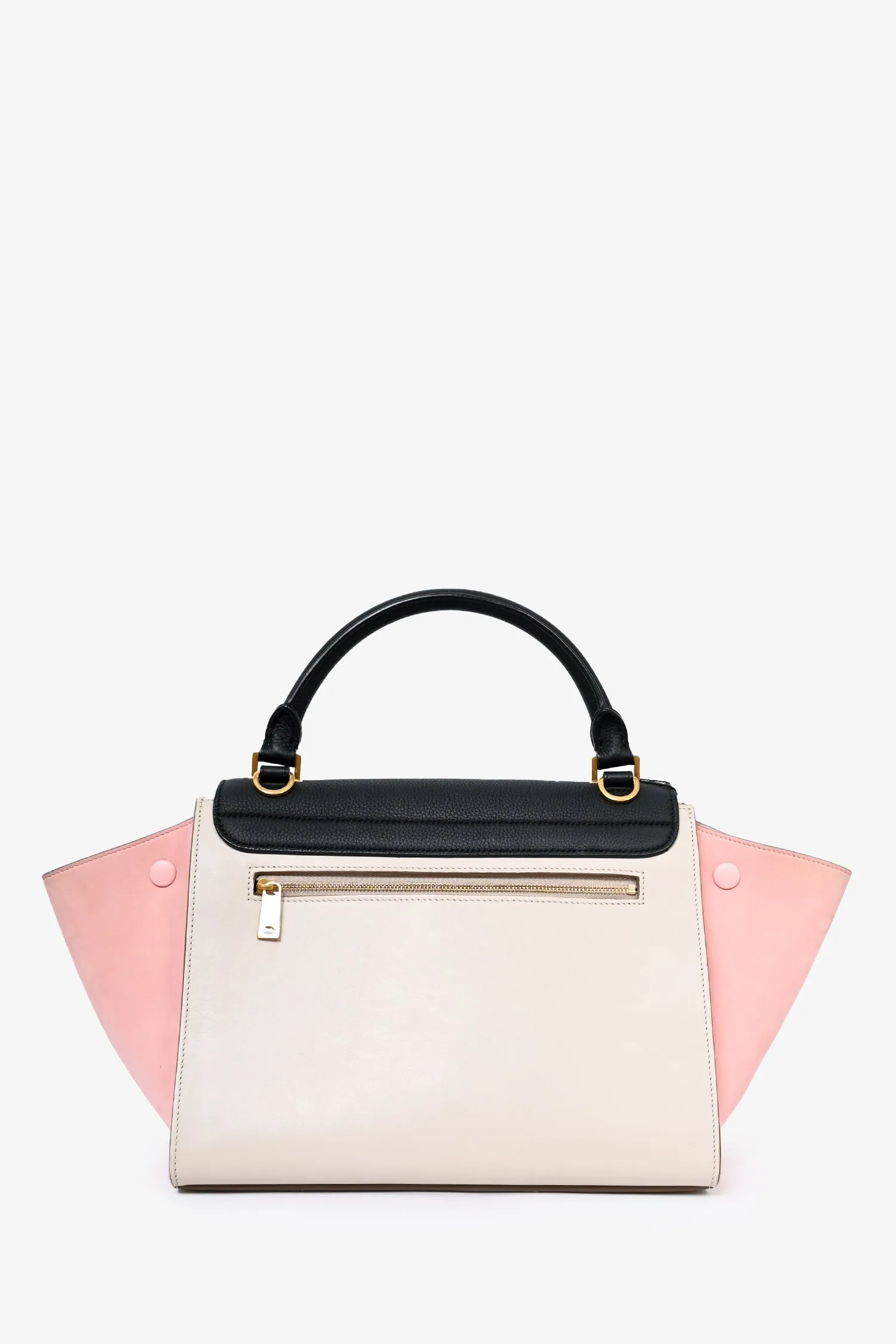 Celine Beige/Pink Tricolor Trapeze Top Handle with Strap