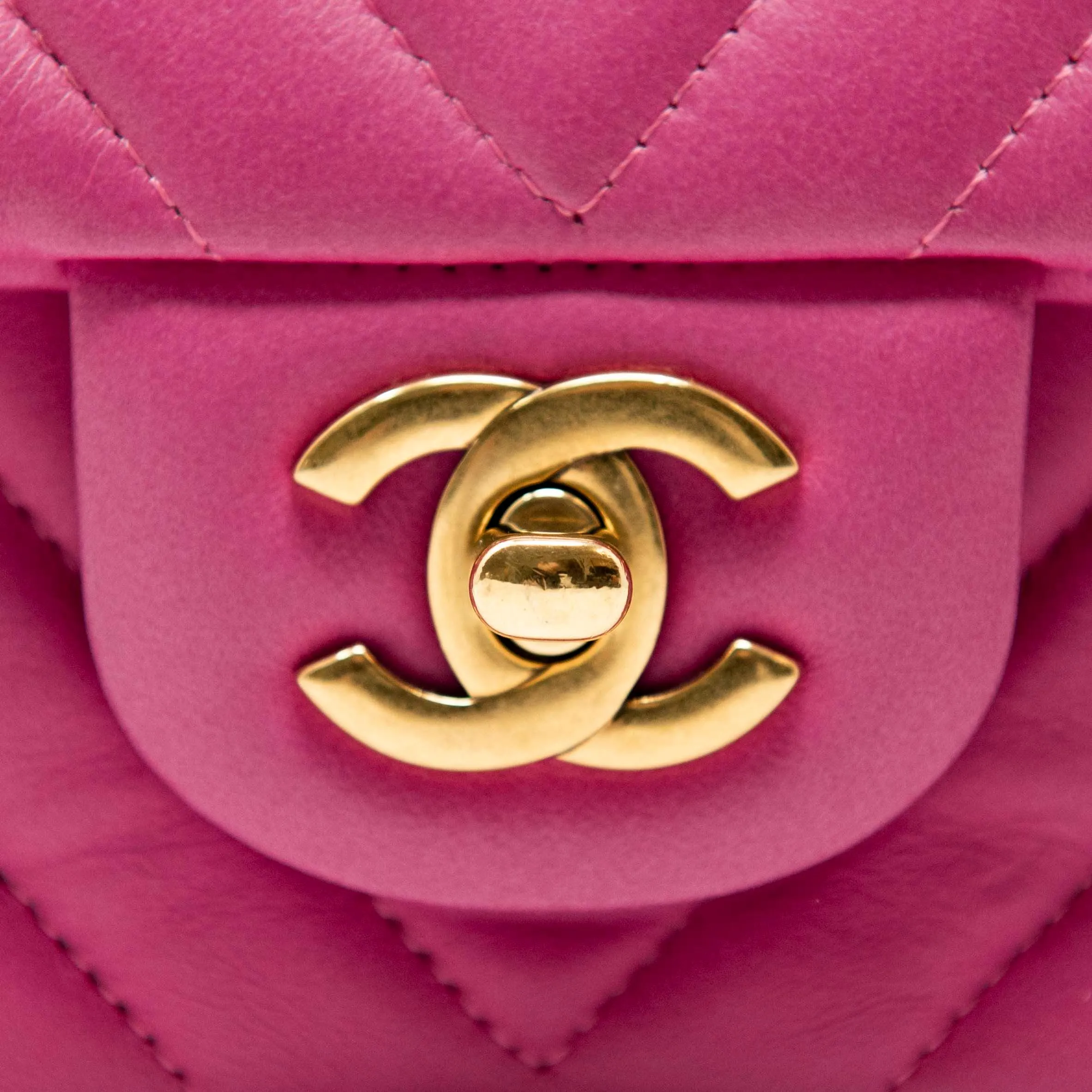 Chanel Pink Chevron Mini Flap