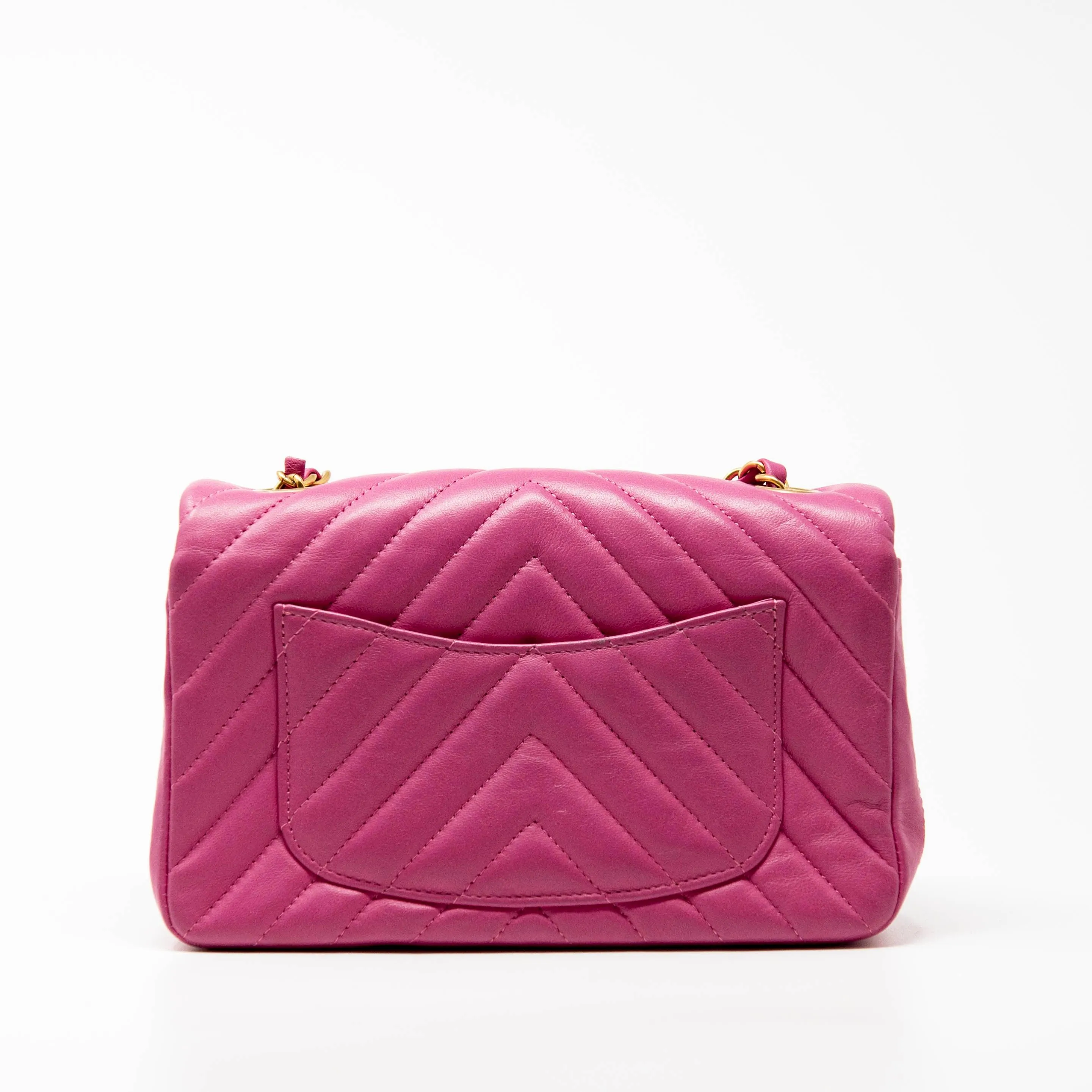 Chanel Pink Chevron Mini Flap